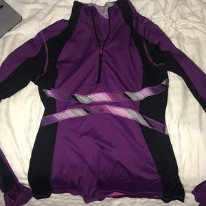 purple lulu lemon long sleeve workout shirt